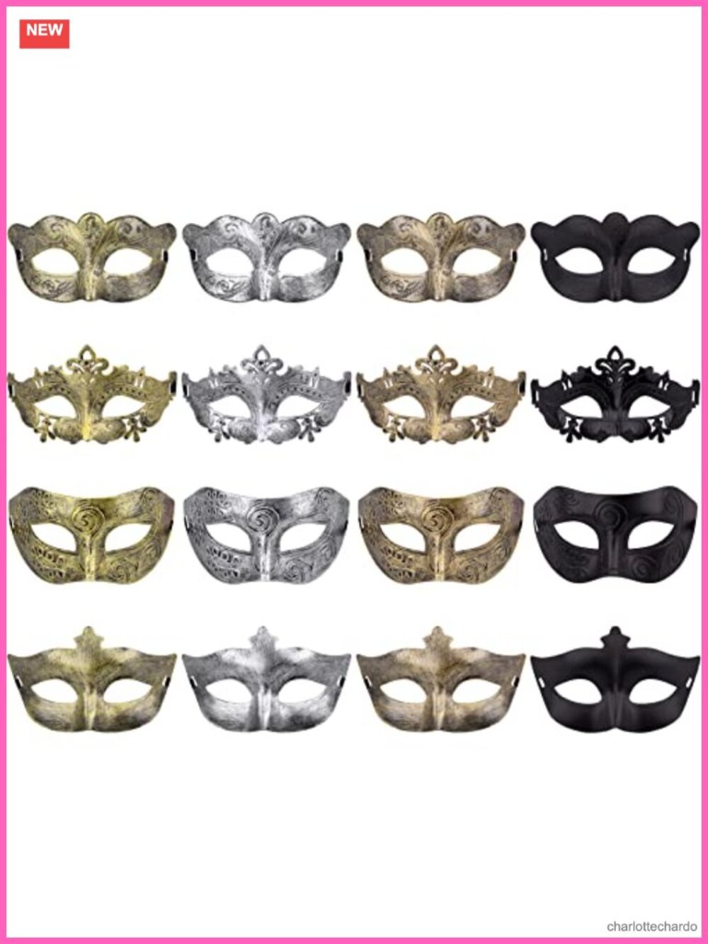 16pc Masquerade Masks Vintage Venetian Party Costume